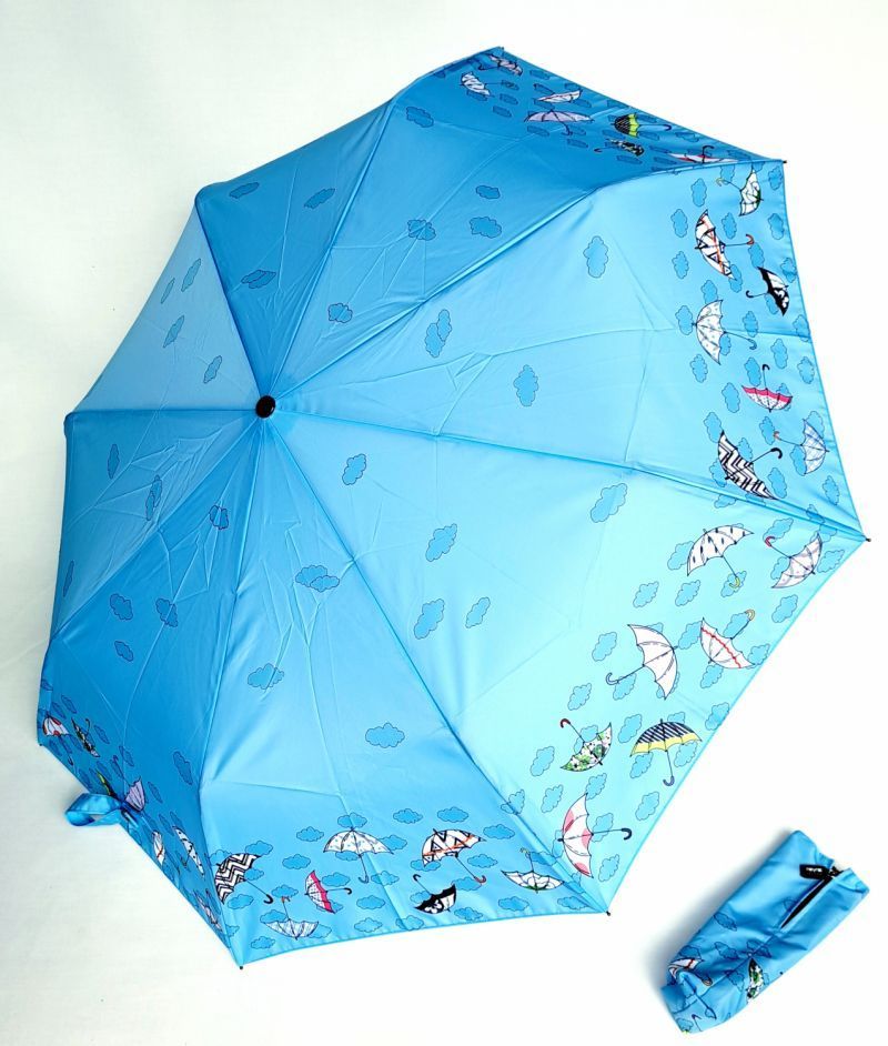 Parapluie mini ouvrant fermant coloris jade imprimé parapluies colorés tempête Neyrat FR - Léger & solide