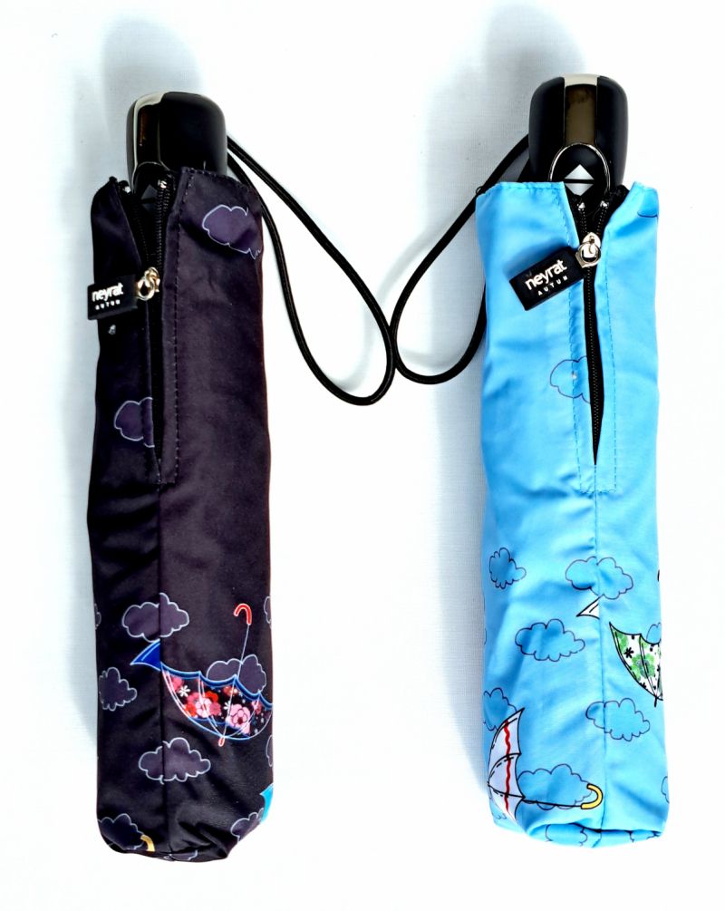 Parapluie mini ouvrant fermant coloris jade imprimé parapluies colorés tempête Neyrat FR - Léger & solide