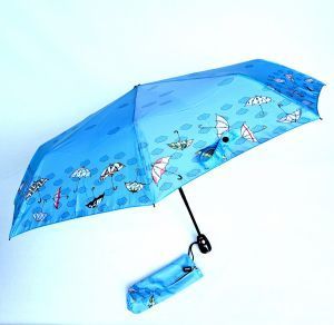 Parapluie mini ouvrant fermant coloris jade imprimé parapluies colorés tempête Neyrat FR - Léger & solide