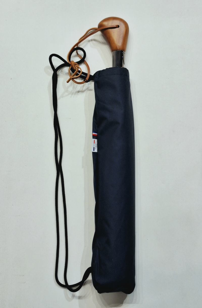 Grand parapluie golf pliant ouvrant fermant bleu marine housse sac à dos Randonneur Piganiol - Large130cm & robuste