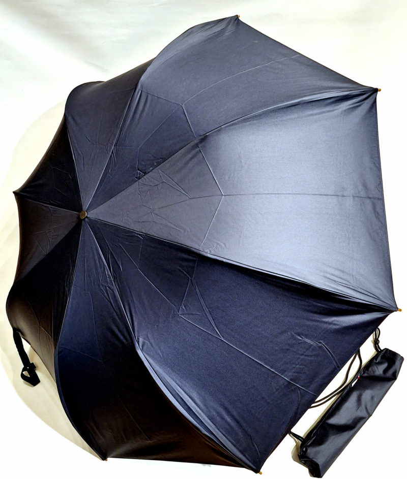 Grand parapluie golf pliant ouvrant fermant bleu marine housse sac à dos Randonneur Piganiol - Large130cm & robuste