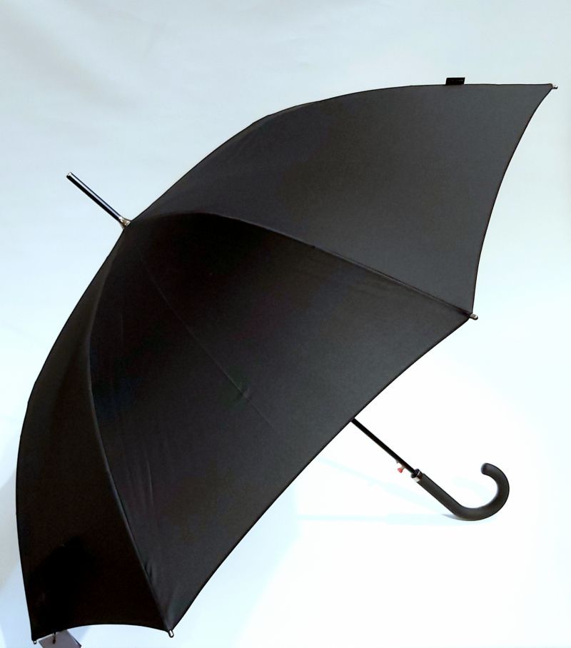 Parapluie long automatique uni noir grand Knirps 107 diam, très léger et anti vent