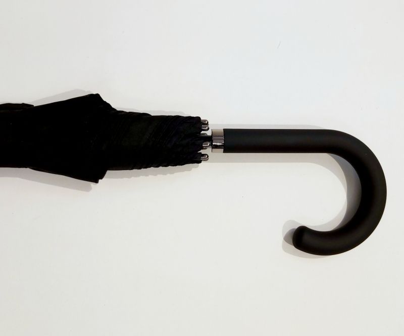 Parapluie long automatique uni noir grand Knirps 107 diam, très léger et anti vent