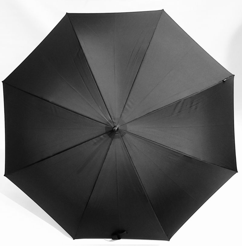 Parapluie long automatique uni noir grand Knirps 107 diam, très léger et anti vent