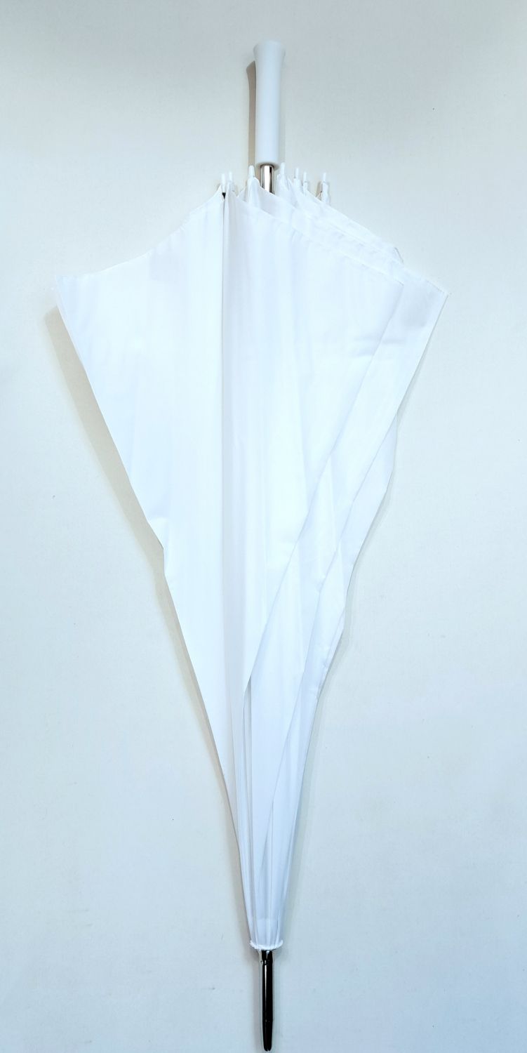  Parapluie grand uni BLANC manuel diam 130cm - Léger & solide