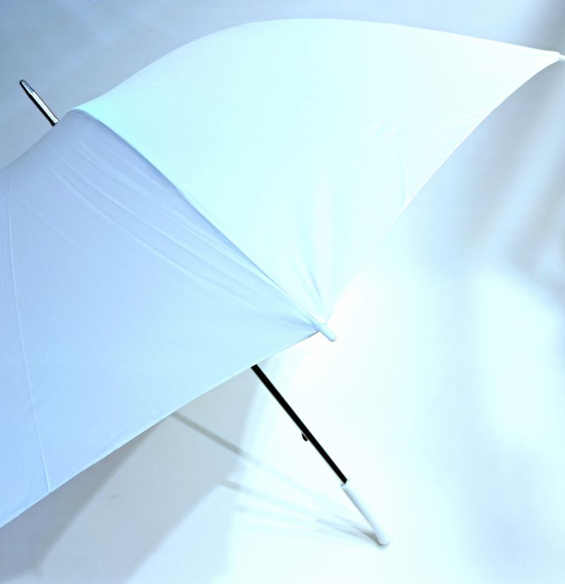  Parapluie grand uni BLANC manuel diam 130cm - Léger & solide