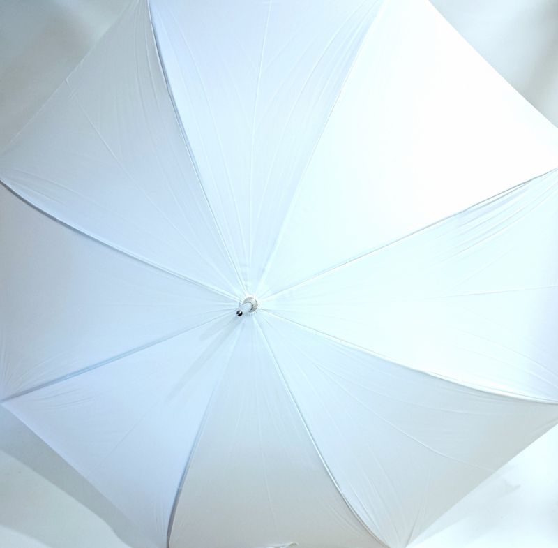  Parapluie grand uni BLANC manuel diam 130cm - Léger & solide