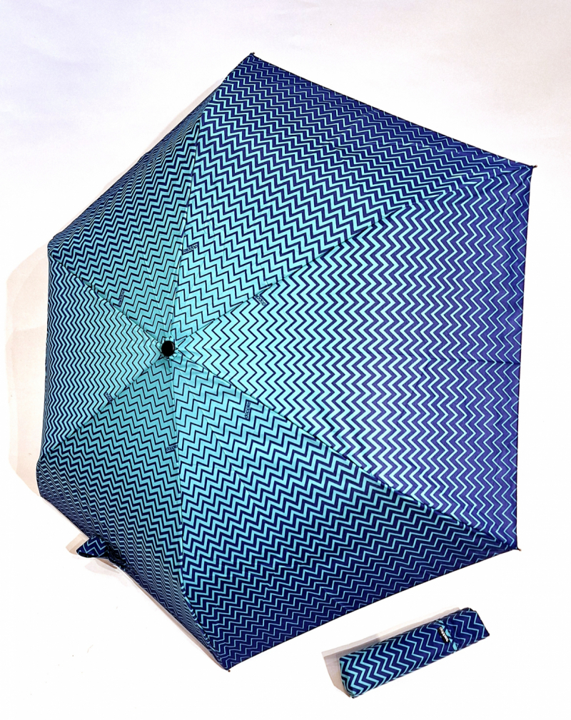 Parapluie mini PLUME manuel bleu imprimé vague Ultra léger 140g / Doppler pas cher