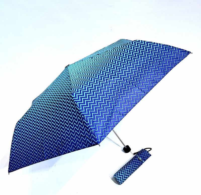 Parapluie mini PLUME manuel bleu imprimé vague Ultra léger 140g / Doppler pas cher