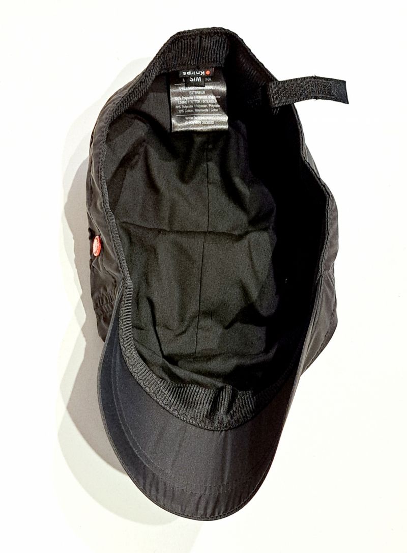 Casquette de pluie tissu uni noir ajustable - Léger & se plie dans une trousse - Taille S&M - T53 / T55