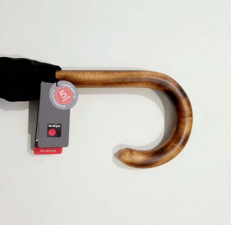  Parapluie Knirps homme long noir automatique à 10 branches pg bois érable - Robuste & de grande taille
