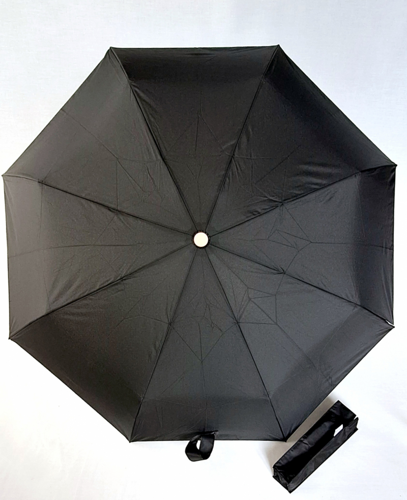 Mini parapluie pliant ouvrant fermant uni noir pg bois Smati- Léger & pas cher