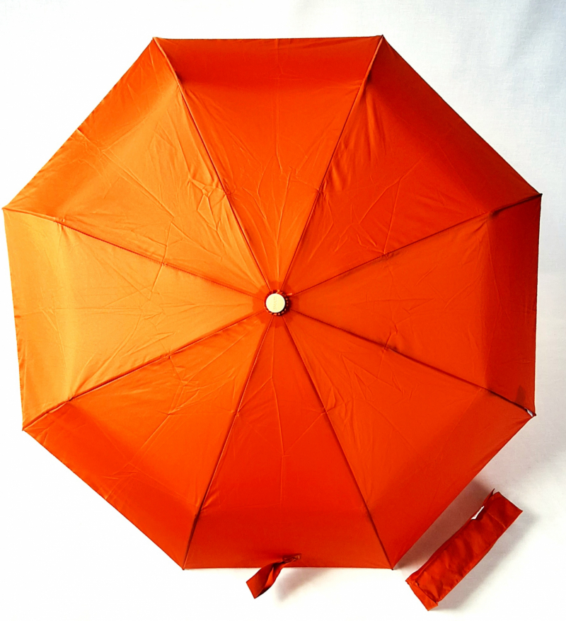 Mini parapluie pliant ouvrant fermant uni cognac pg bois Smati- Léger & pas cher