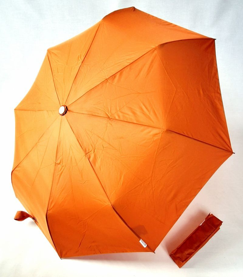 Mini parapluie pliant ouvrant fermant uni cognac pg bois Smati- Léger & pas cher