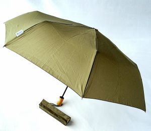 Mini parapluie pliant ouvrant fermant uni kaki pg bois Smati- Léger & pas cher