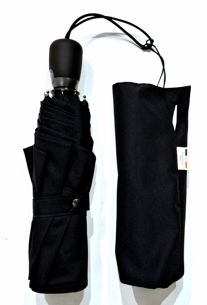 Parapluie mini automatique uni noir français Piganiol - Grand & solide