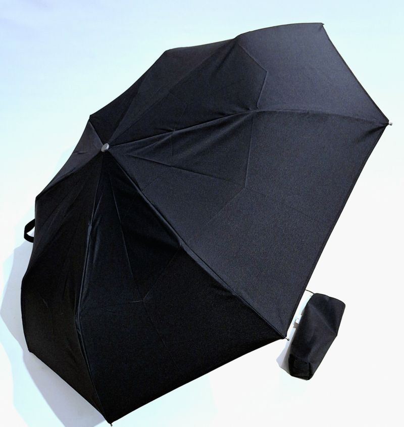 Parapluie mini automatique uni noir français Piganiol - Grand & solide