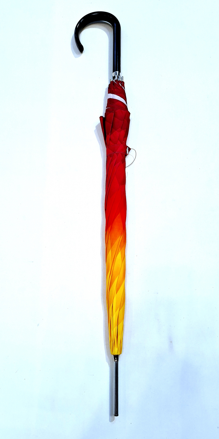 Parapluie long automatique dégradé rouge & orange imprimé Doppler - Grand & solide