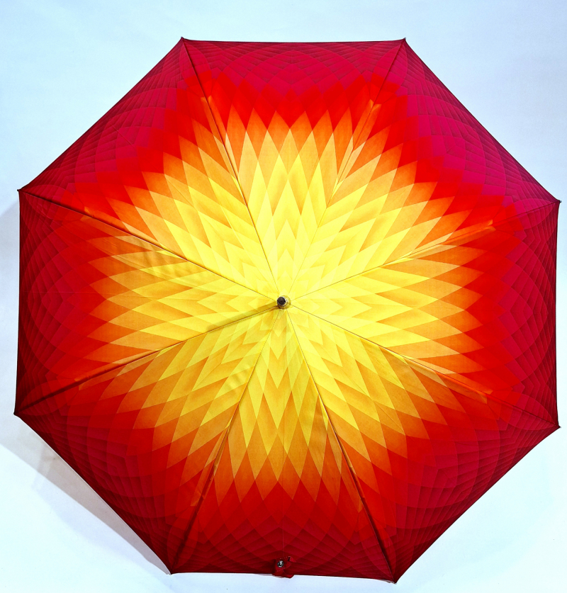 Parapluie long automatique dégradé rouge & orange imprimé Doppler - Grand & solide