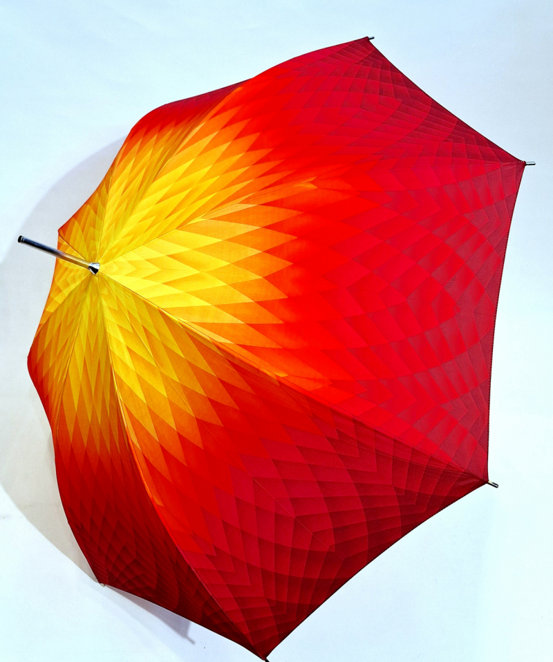 Parapluie long automatique dégradé rouge & orange imprimé Doppler - Grand & solide