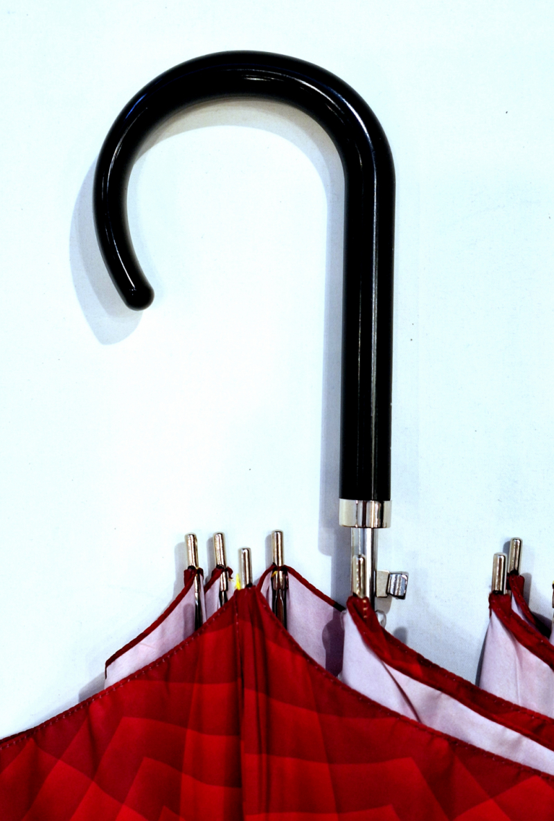Parapluie long automatique dégradé rouge & orange imprimé Doppler - Grand & solide