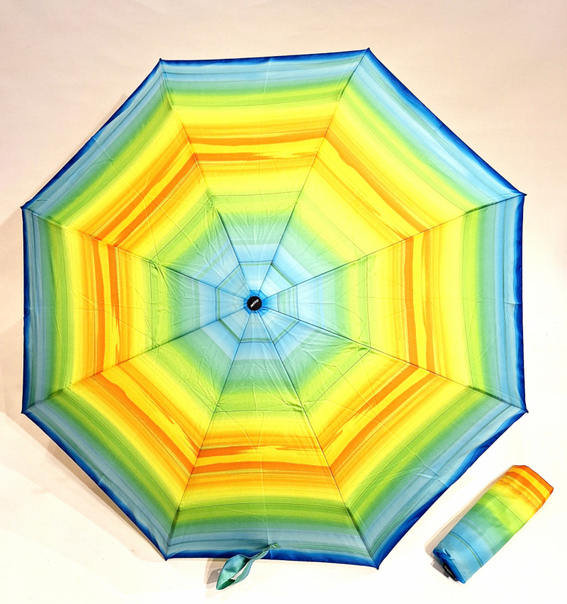 Parapluie pliant mini open-close imprimé SPOTLIGHT bleu original Doppler- Léger & solide