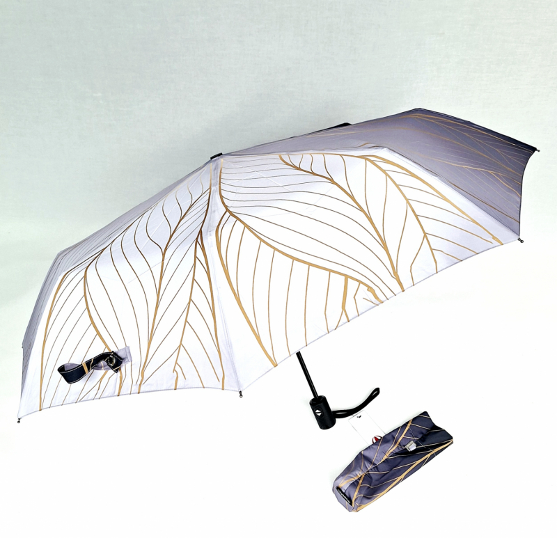 Parapluie pliant mini open-close imprimé gris et blanc original Doppler- Léger & solide