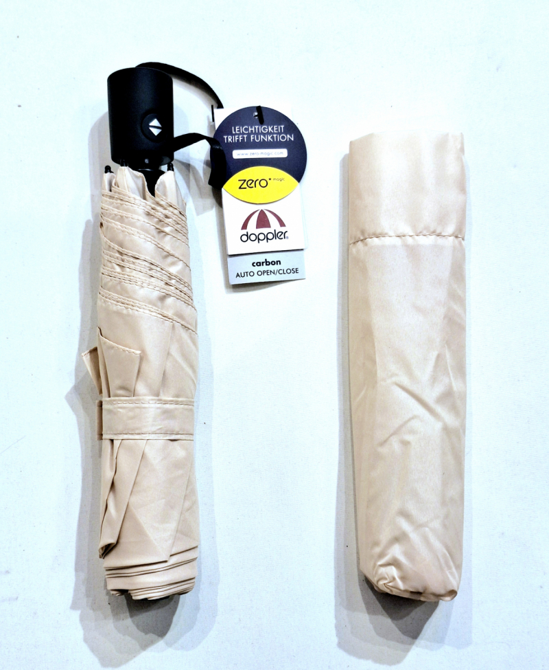 Parapluie pliant mini FIN & Super LEGER automatique uni beige Doppler- Solide & pas cher