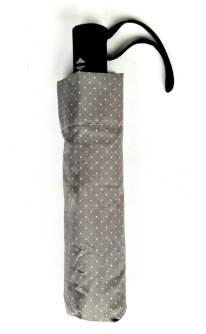 Parapluie pliant mini open-close gris clair à pois élégant Doppler- Grand & solide