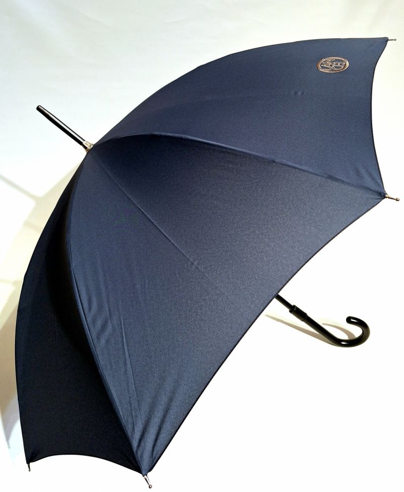  Parapluie Lancel long manuel uni bleu marine Logo Français élégant - Grand 570g & solide