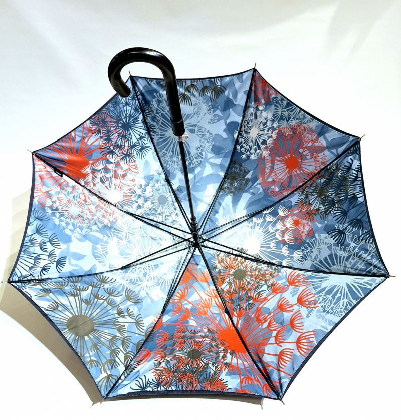  Parapluie Lancel long doublé automatique uni bleu marine & imprimé coloré - Original & anti uv