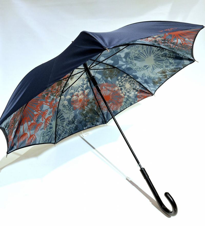  Parapluie Lancel long doublé automatique uni bleu marine & imprimé coloré - Original & anti uv