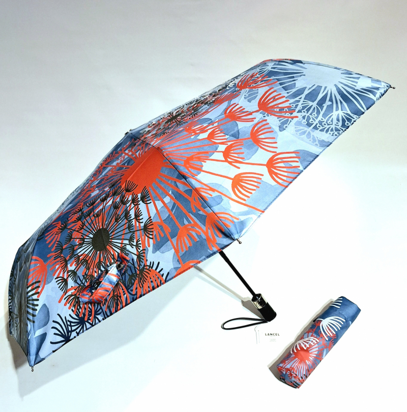  Parapluie Lancel mini pliant open close bleu imprimé feu d'atifice coloré Français - Grand & solide