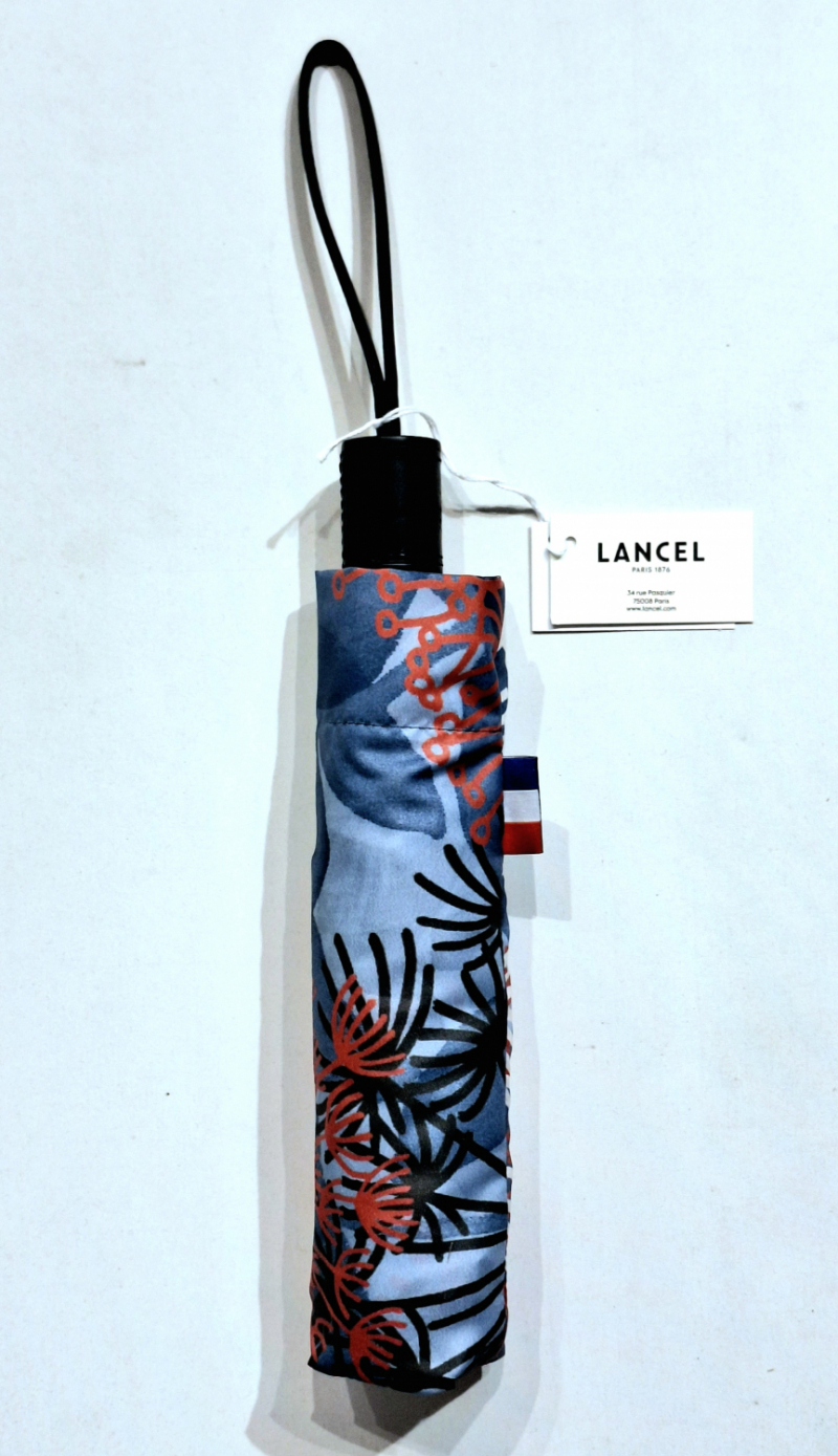  Parapluie Lancel mini pliant open close bleu imprimé feu d'atifice coloré Français - Grand & solide