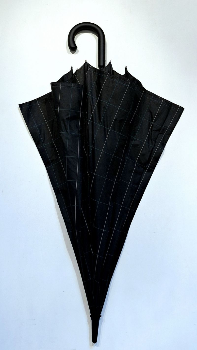 Parapluie grand golf automatique vert foncé écossais gris pgn courbe Ezpeleta - XXl 130cm & résistant