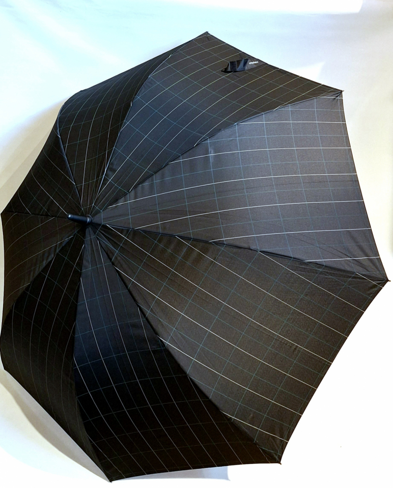 Parapluie grand golf automatique noir écossais gris pgn courbe Ezpeleta - XXl 130cm & résistant