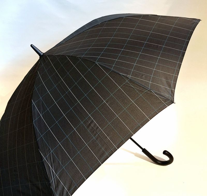 Parapluie grand golf automatique noir écossais gris pgn courbe Ezpeleta - XXl 130cm & résistant