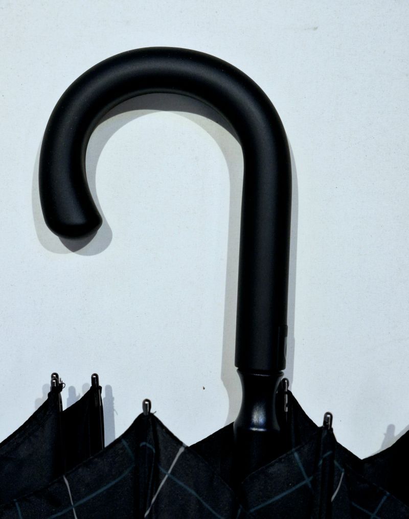 Parapluie grand golf automatique vert foncé écossais gris pgn courbe Ezpeleta - XXl 130cm & résistant