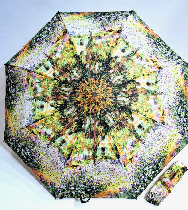 Parapluie pliant open close Monet imprimé Jardin Giverny Guy de Jean - léger & grand
