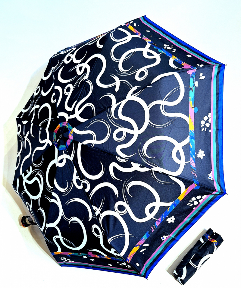 Parapluie pliant bleu marine open close foulard coloré P.Cardin -  Chic - léger & solide