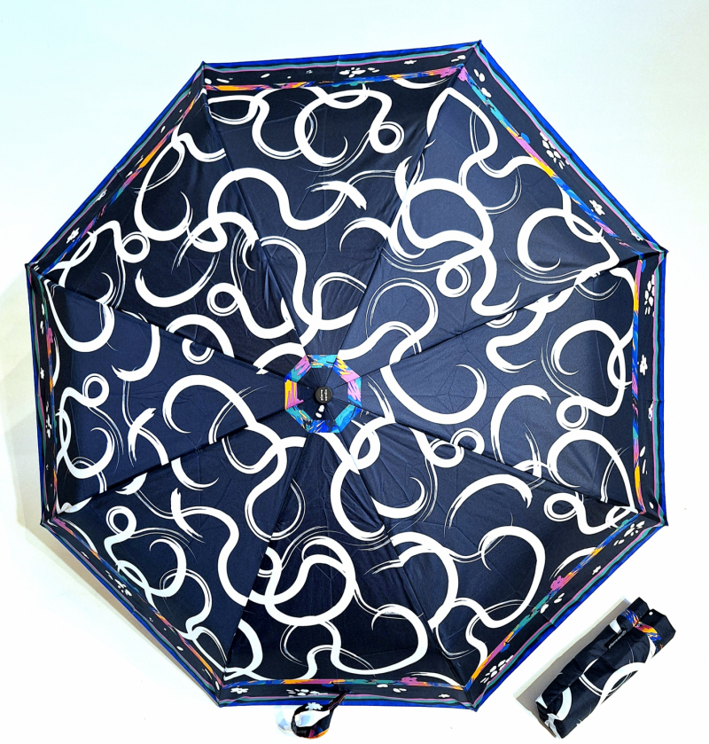 Parapluie pliant bleu marine open close foulard coloré P.Cardin -  Chic - léger & solide