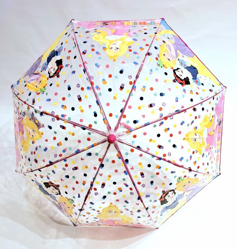 Parapluie enfant cloche transparent manuelle coloré à motif les princesses par Disney - 5 à 10ans solide & pas cher