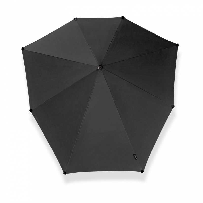 Parapluie Tempête SENZ uni noir Large & Fin - Robuste - Housse Bandoulière
