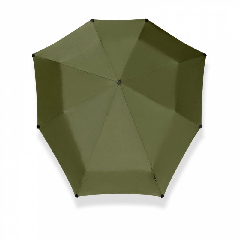 Parapluie Tempête SENZ pliant uni vert olive automatique open close - Protecteur & solide