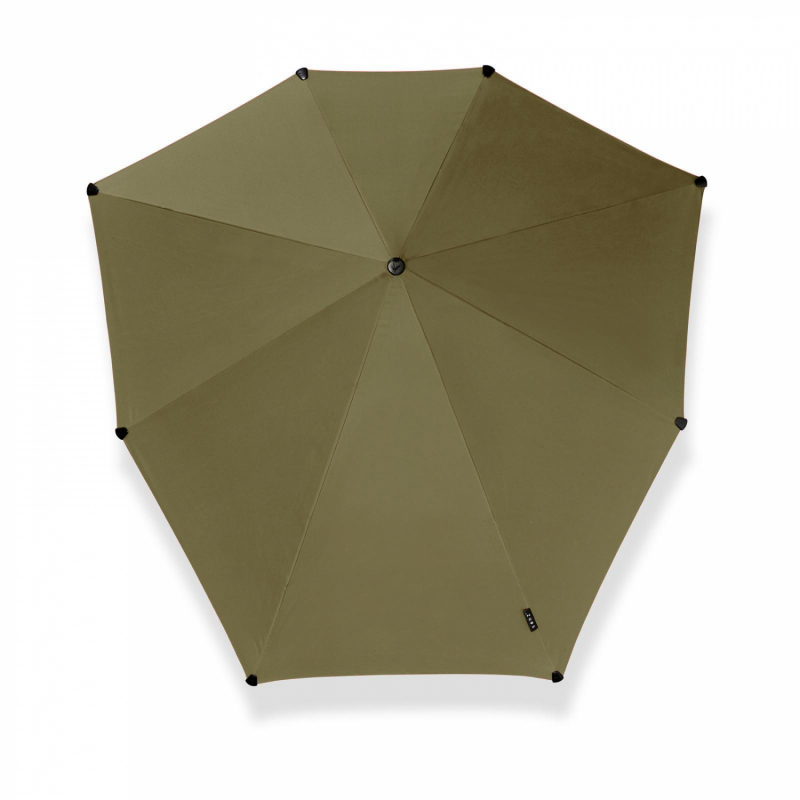 Parapluie SENZ Tempête Large uni olive/kaki manuel - Housse bandoulière - Léger & Résistant