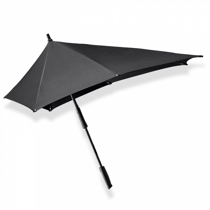 Parapluie Tempête SENZ XXL manuel uni pure noir - Robuste & Housse Bandoulière ajustable