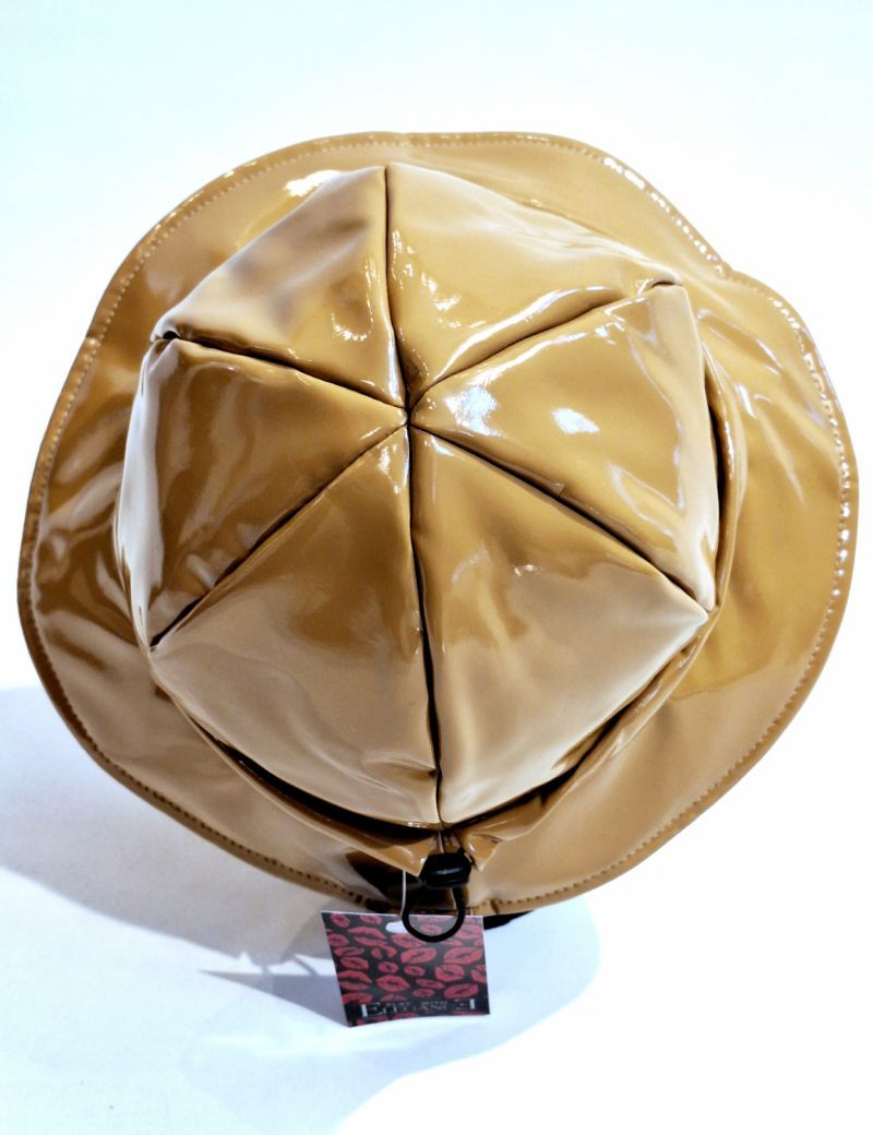 Chapeau de pluie ajustable en vinyle beige Taille M/L 56/57/58/59 cm - Léger & confortable