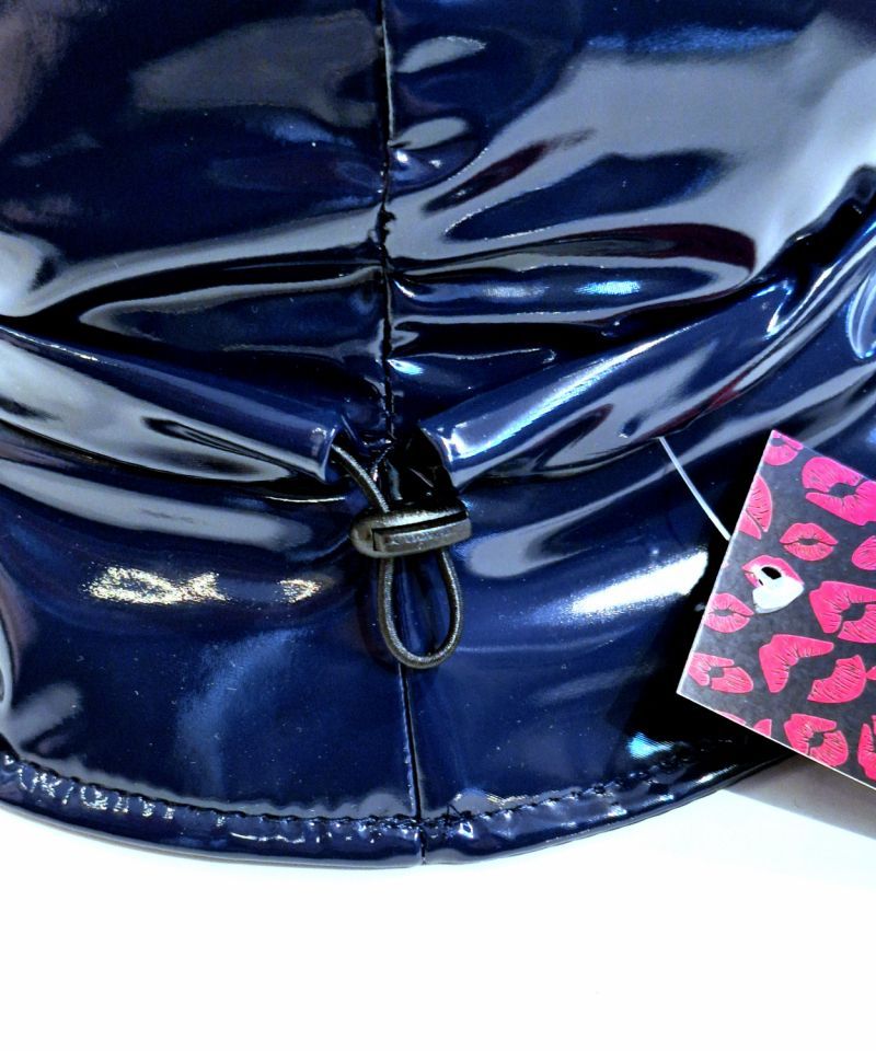 Chapeau de pluie ajustable en vinyle bleu marine Taille M/L 56/57/58/59 cm - Léger & confortable