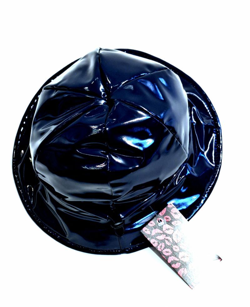 Chapeau de pluie ajustable en vinyle bleu marine Taille M/L 56/57/58/59 cm - Léger & confortable