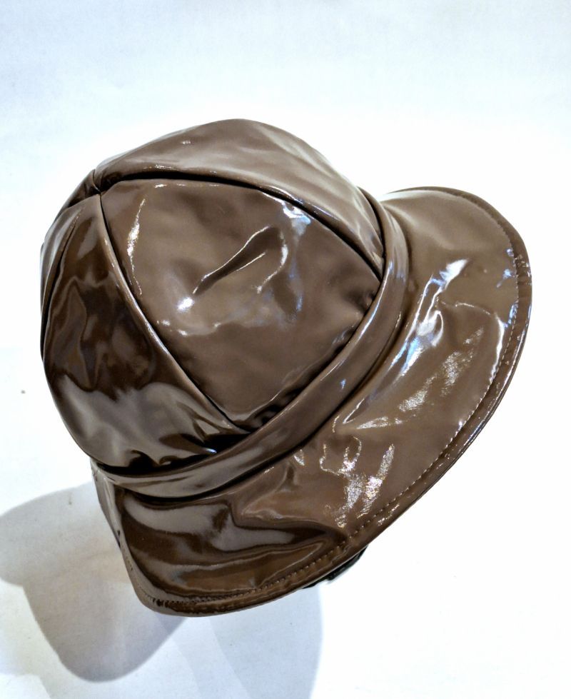 Chapeau de pluie ajustable en vinyle taupe Taille M/L 56/57/58/59 cm - Léger & confortable